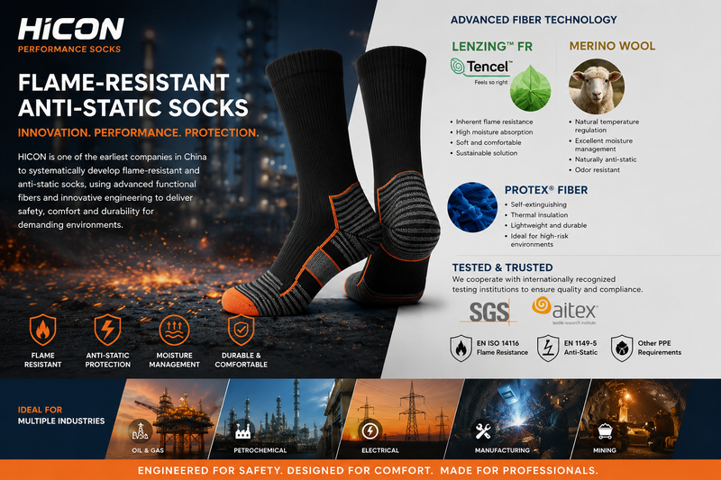 HICON: A Pioneer in Flame-Resistant & Anti-Static Socks Development in China