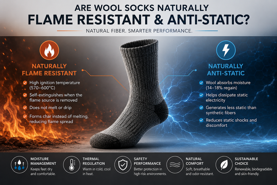 Are Wool Socks Naturally Flame Resistant and Anti-Static? The Technical Truth Behind Industrial PPE Hosiery